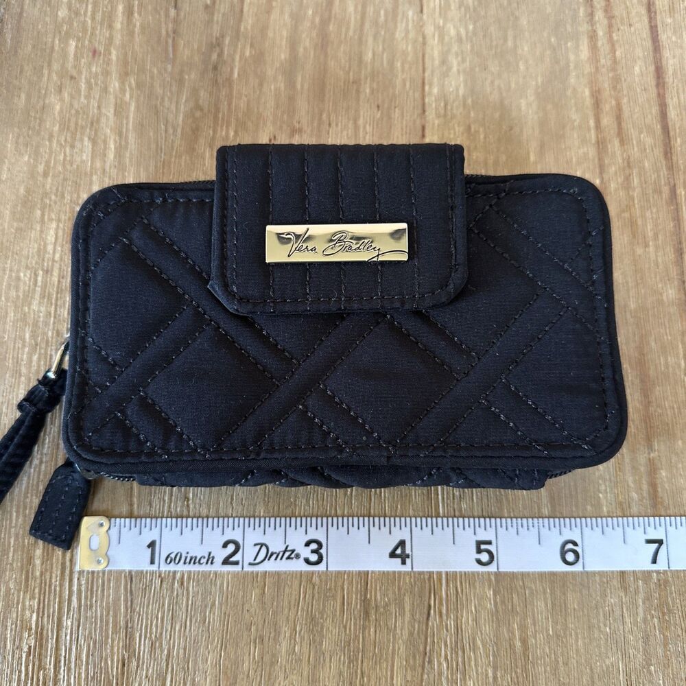 Vera Bradley Black Quilted Wallet Wristlet EUC - Picture 5 of 6